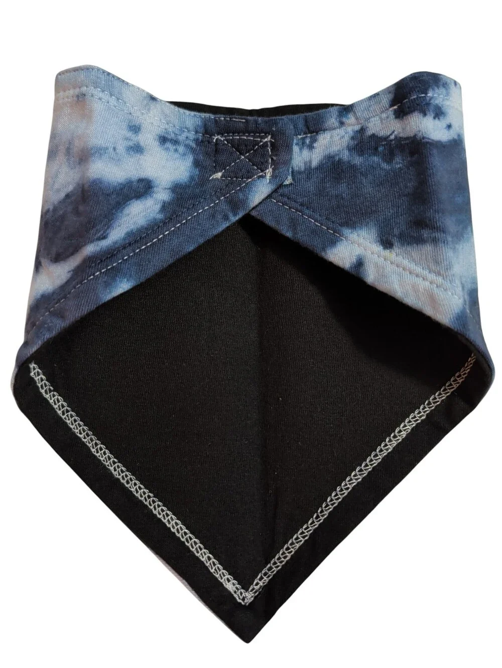 NWOT Tie-Dye Triangle Pet Bandana / Baby Bandaid Bib in Navy Blue And Black
